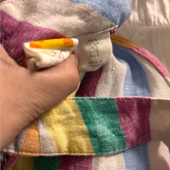 C&C California Colorful 100%Linen Halter Dress - Picture 6 of 6